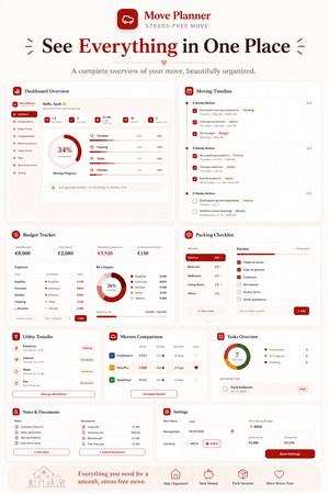 Stress-Free Move Planner – All-in-One Moving Dashboard